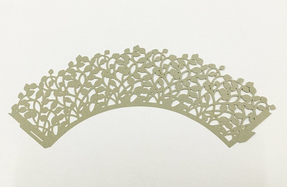 HUAL Cupcake Wrappers 50 Filigree Artistic Bake Cake Paper Cups Small leaves Lace Laser Cut Liner Baking Cup Muffin... N3