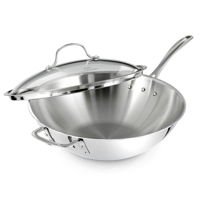 Calphalon Tri-Ply Stainless Steel 14-Inch Roaster with Rack and Lifters N19