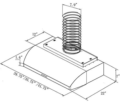 XtremeAir PX14-U36 Low Profile Under Cabinet Mount Range Hood with 900 ...