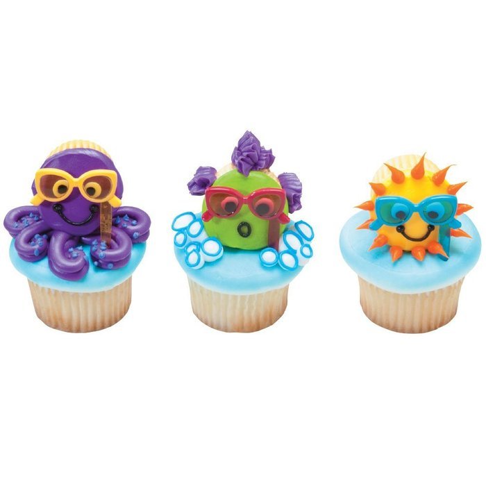 DecoPac Sunglasses DecoPic Cupcake Picks (12 Count)