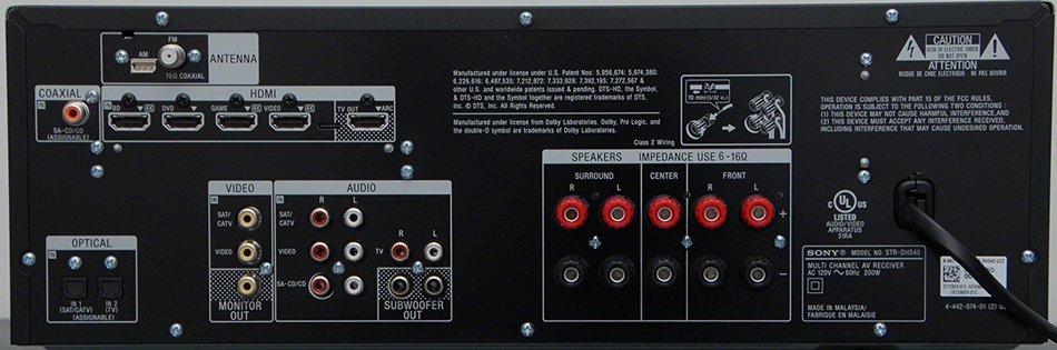 Sony STR-DH540 5.2 Channel 4K AV Receiver 725 Watt Receiver (Black) (Discontinued by Manufacturer) N2