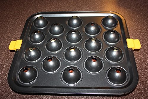 Cake Pop Mold, Brownie Ball Shape Maker Baking Pan, Non-Stick Bakeware Set w/ 18 lollipop Sticks N5