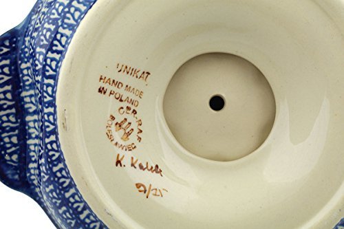 Polish Pottery Roaster with Handles and Spout 9-inch UNIKAT N4