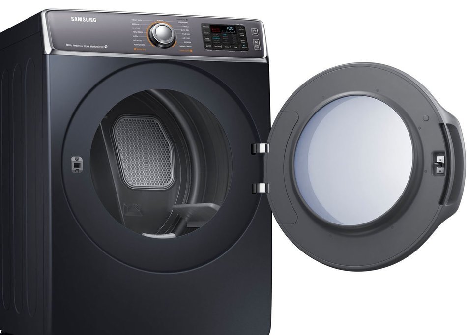 Bundle: Samsung 5.6 cf Steam Front Load Washer & 9.5 cf Steam Electric Dryer Stacked includes Stack Kit Onyx WF56H9100AG... N5