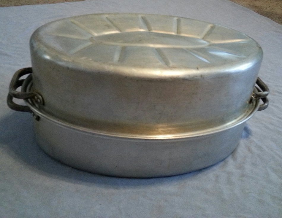 Roaster, Vintage 3 piece, Aluminum, Oval, Marswell's Germany. N3