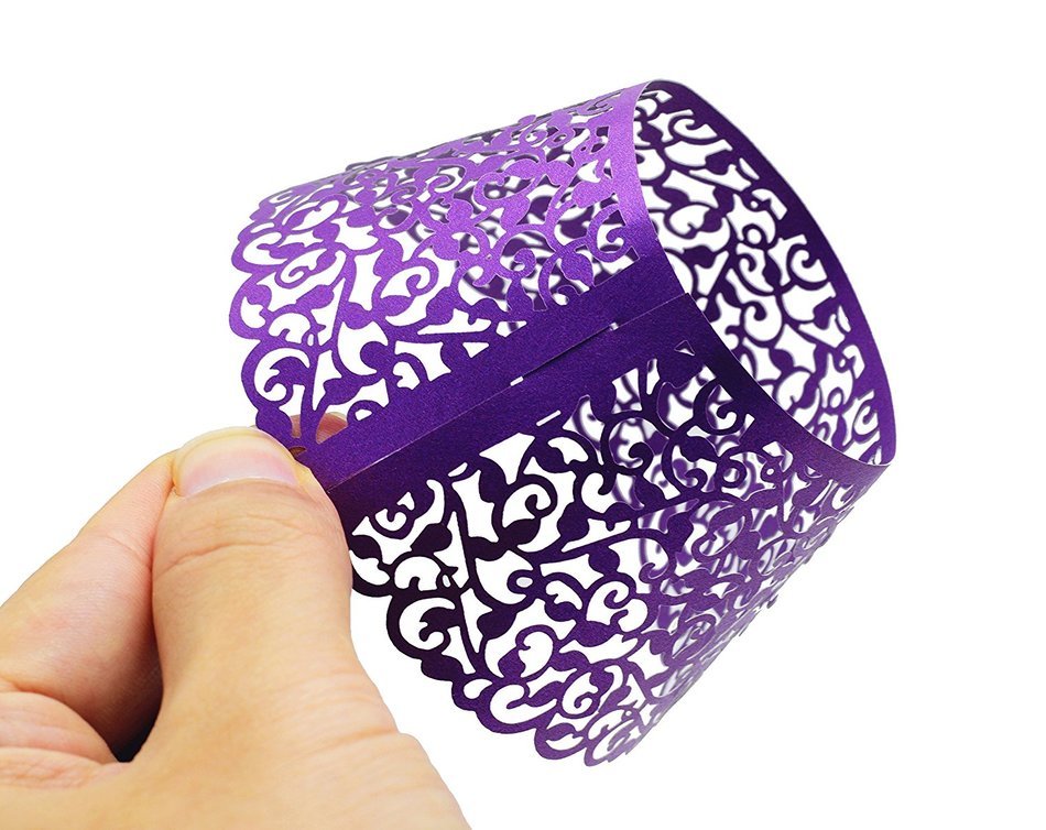 BETOP HOUSE Vine Lace 50-Piece Cupcake Wrappers, Purple N19