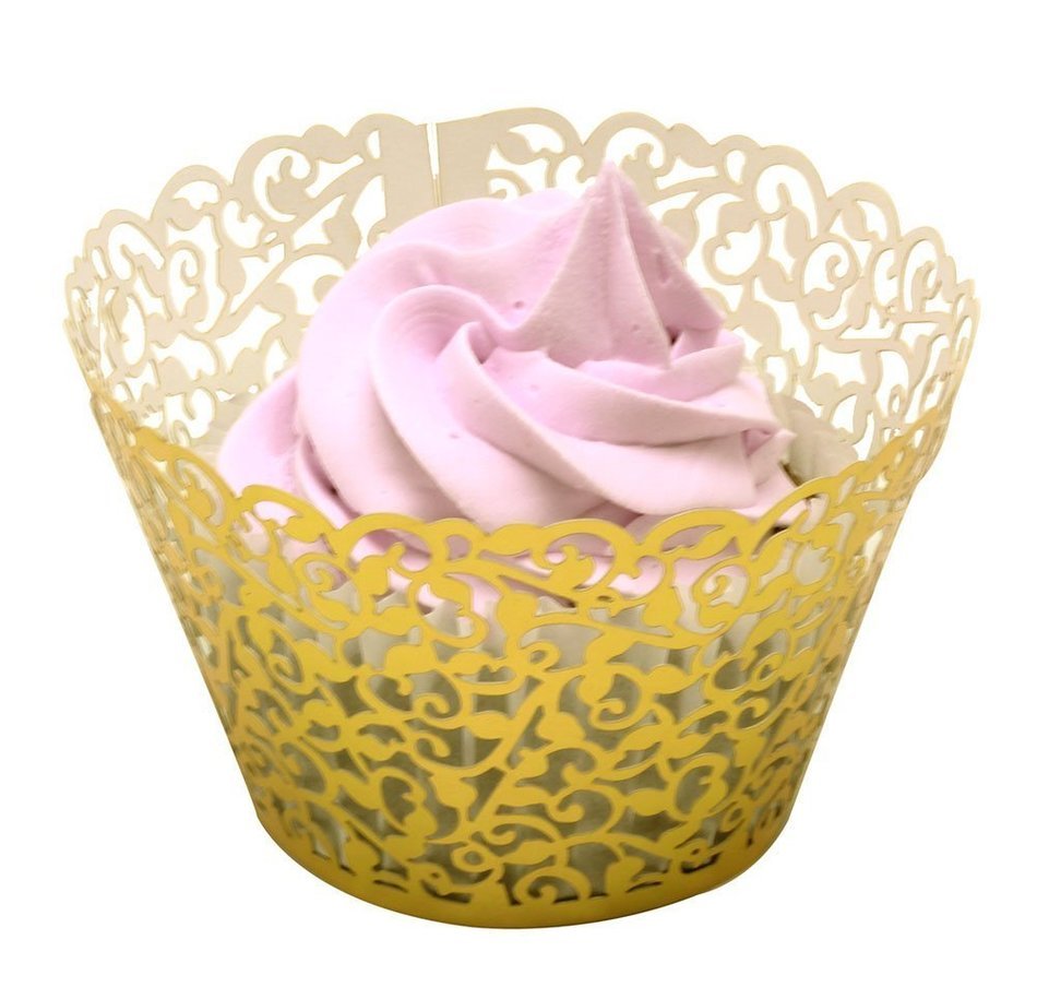 BETOP HOUSE Vine Lace 50-Piece Cupcake Wrappers, Purple N21