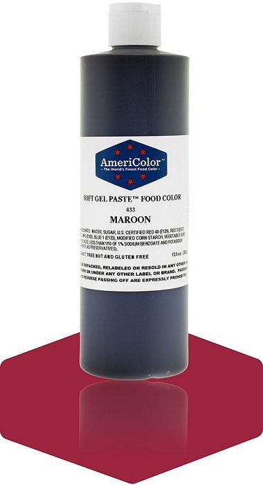 MAROON 13.5 Ounce Soft Gel Paste Food Color