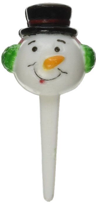 Oasis Supply3-D Snowman Cupcake/Cake Decorating Picks, 2 3/4-Inch, White with a Black Hat and Red Ear muffs, Set...