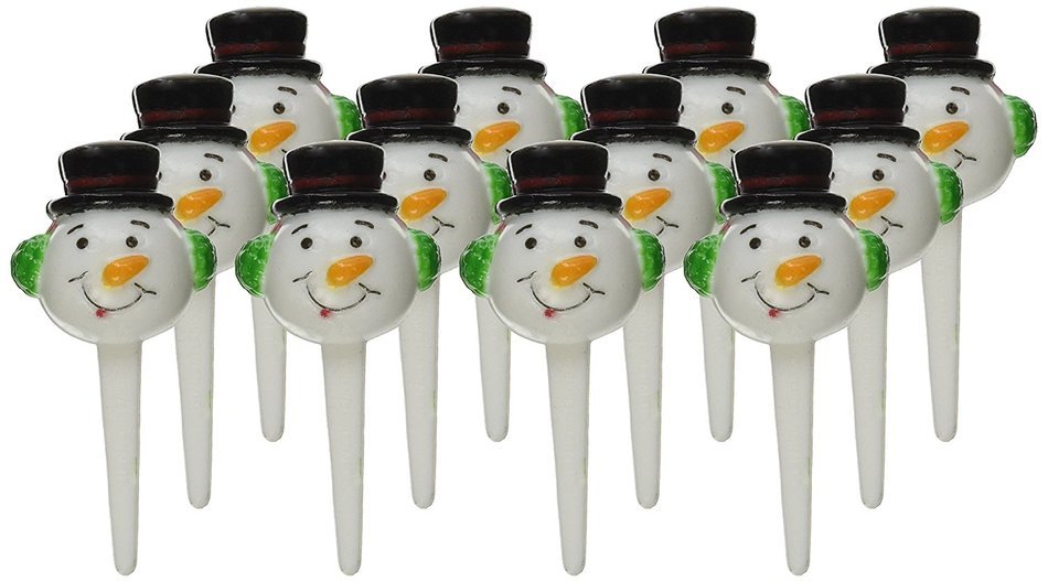Oasis Supply3-D Snowman Cupcake/Cake Decorating Picks, 2 3/4-Inch, White with a Black Hat and Red Ear muffs, Set... N2