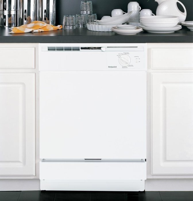Front Control Dishwasher in White