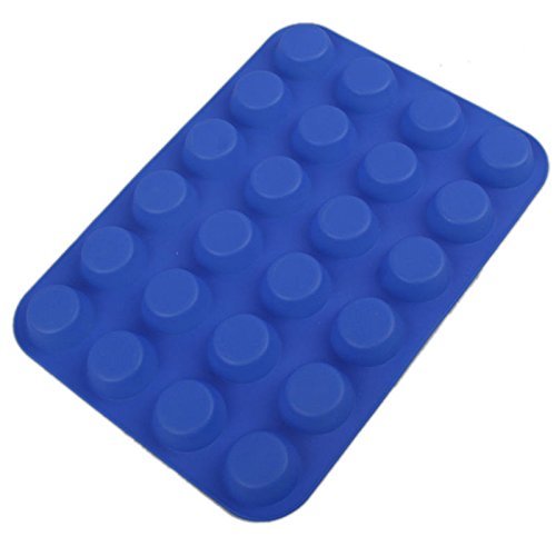 Shopline 24 Cavity Mini Muffin Cup Silicone Soap Cookies Cupcake Bakeware Pan Tray Mould N2