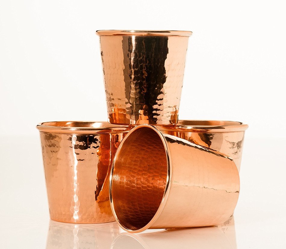 Sertodo Apa Cups, set of 4, Hammered Copper, 18 fluid ounces N12