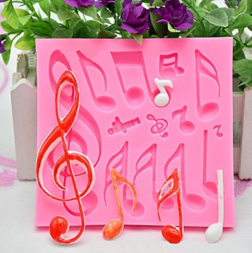 KOOTIPS DIY Large Music Note Cookie Cutter Cake Silicone Mould Fondant Sugarcraft Cookie Plunger Cutter Mold Decorating... N3