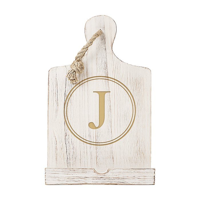 Cathy's Concepts Personalized Wooden iPad & Recipe Stand, White, Letter W N18