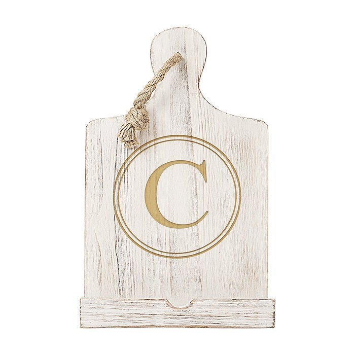 Cathy's Concepts Personalized Wooden iPad & Recipe Stand, White, Letter W N19