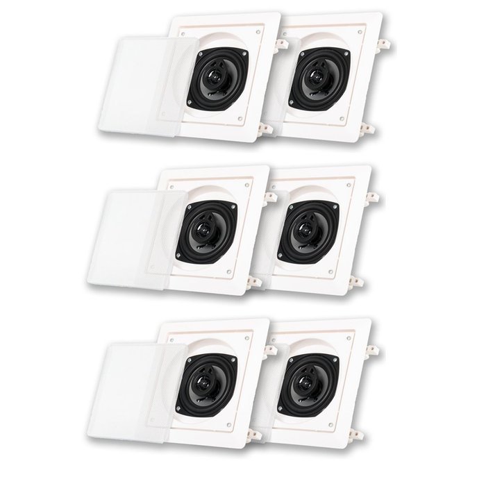 Acoustic Audio CS-I42S-3PR 150 Watt 4" 2-Way Home Theater In-Wall/Ceiling Speakers (3-Pair)
