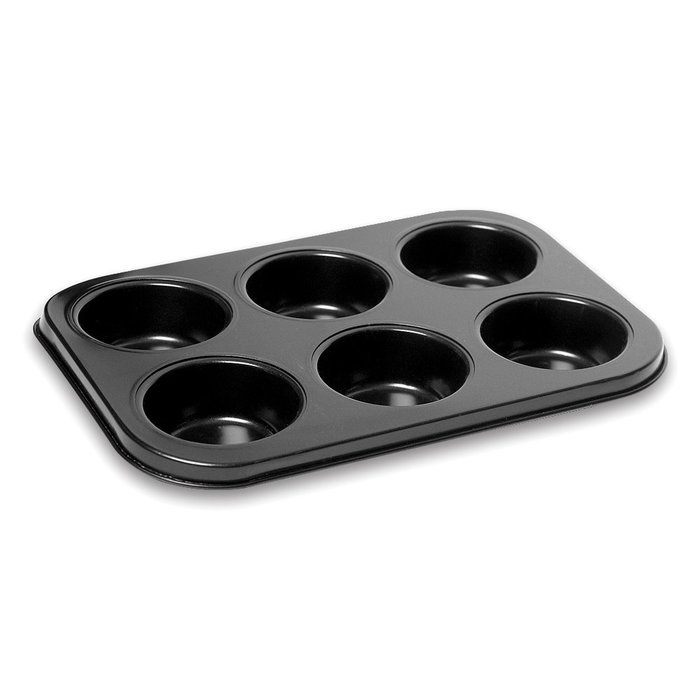 12 Cup Muffin Pan, Non-Stick Bakeware for Perfect Cupcake Results Made of Black Aluminum by Topenca N4