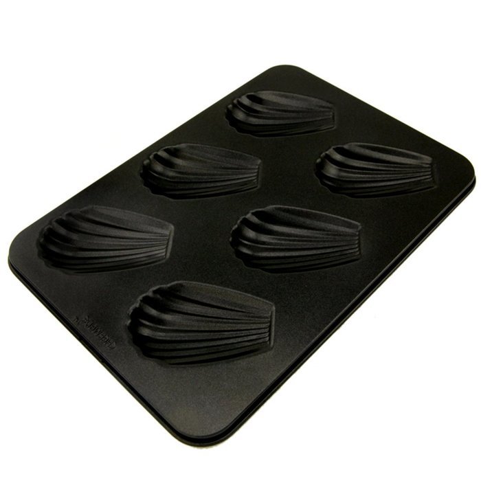 uxcell Casa-J Bakeware Madeleine pans Nonstick 6 Cup Stainless Steel Black N2