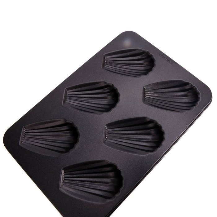 uxcell Casa-J Bakeware Madeleine pans Nonstick 6 Cup Stainless Steel Black N4