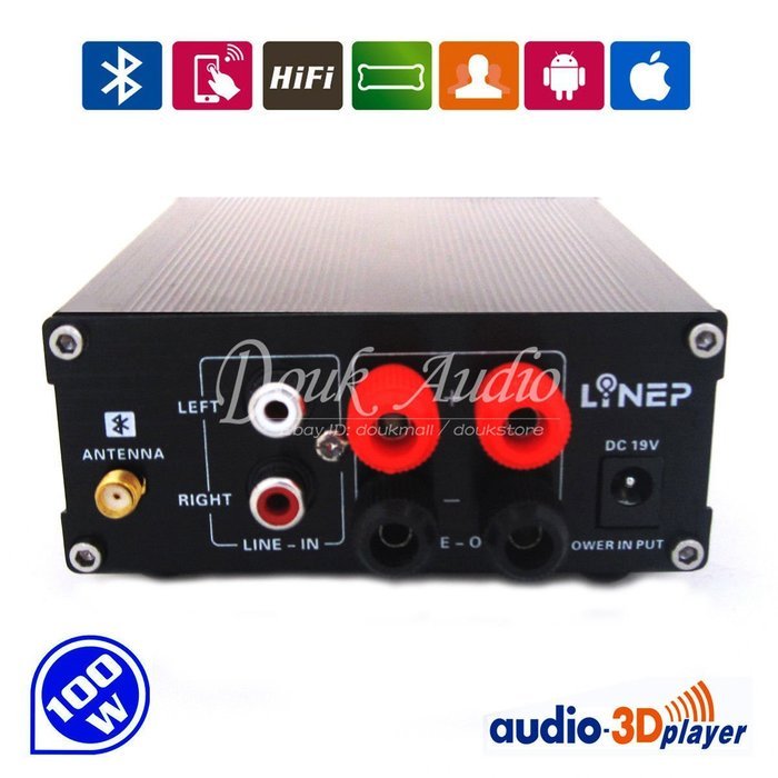 Nobsound Bluetooth Digital Amplifier RCA Audio HiFi Wireless Music Stereo Power amp 100W N8