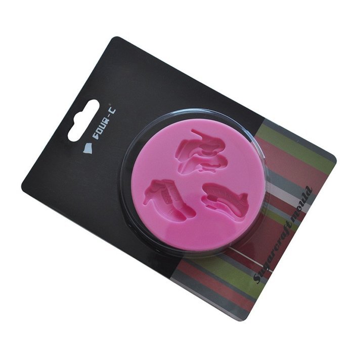 Generic Silicone Cupcake Mold High Heel Shoes Decoration Mould Color Pink N2