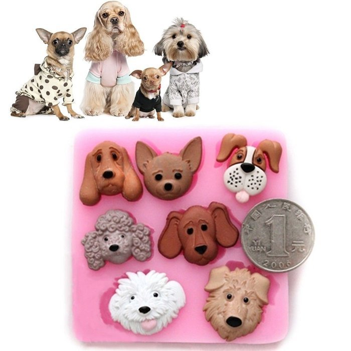 3D Dog Silicone Fondant Soap Mould Chocolate Sugarcraft Baking Mold Cake Decor