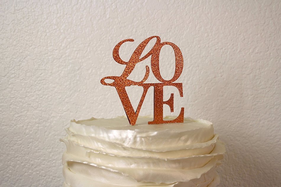 All About Details Copper Love Cake Topper N3