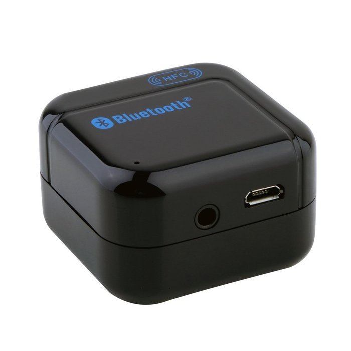 NFC Wireless 3.5mm Stereo USB Bluetooth Music Receiver Adapter for Car Home Stereo Black