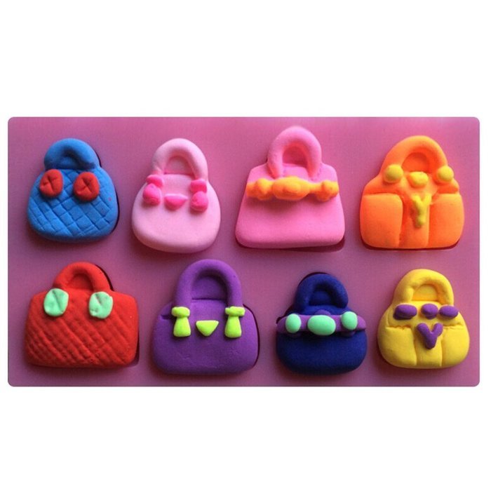 FLY Many Shapes Of Handbag 3D Silicone Cake Molds Cooking Bakware Tools,Pink N5