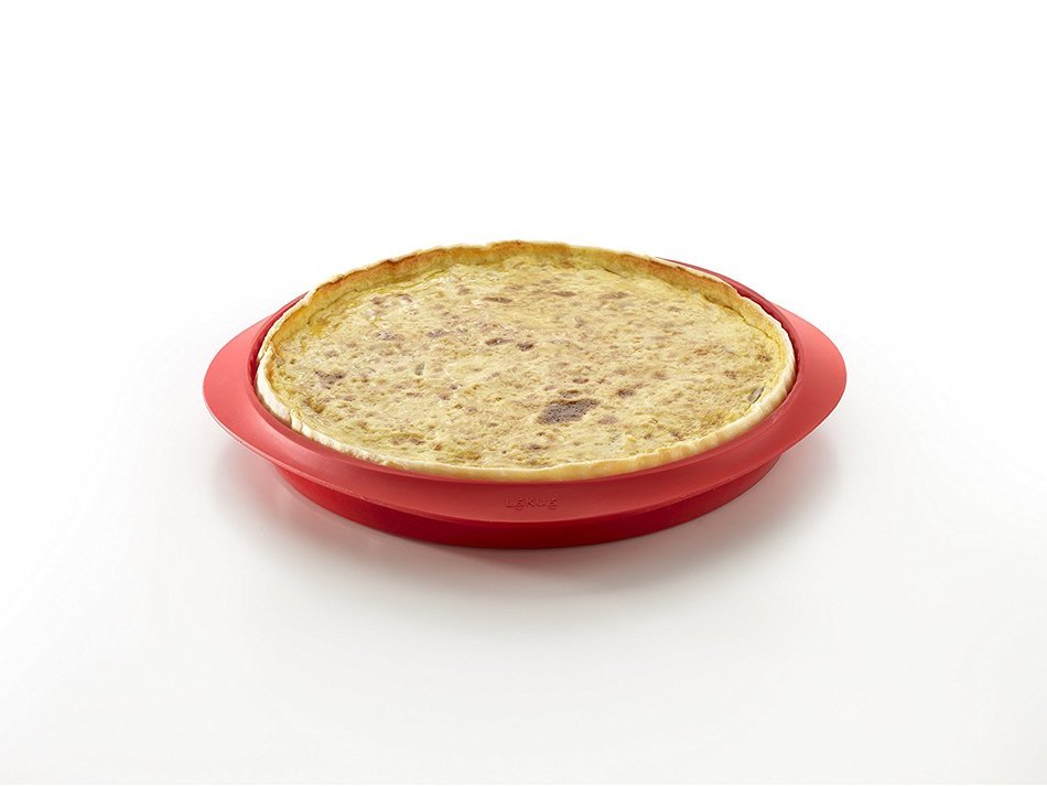 Lekue 11-Inch Quiche Pan with Ceramic Removable Plate, Red N5