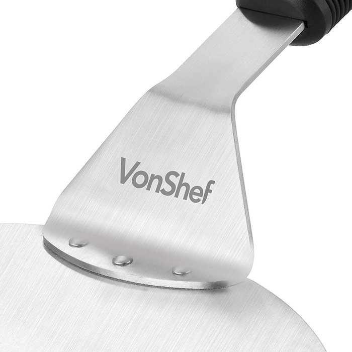 VonShef Stainless Steel Pizza Peel, Cake Lifter, 10 Inch Diameter - For Cakes, Pizzas, Pies,Tarts N4