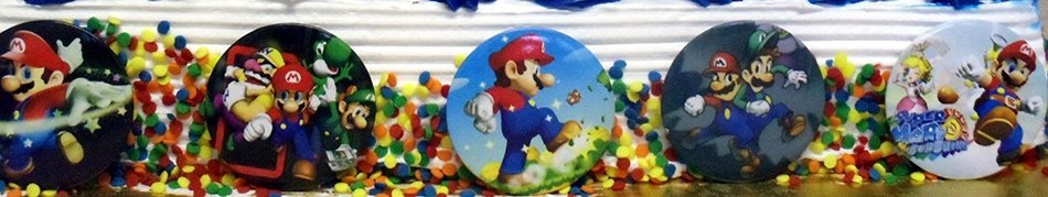 Mario Brothers 23 Piece Birthday Cake Topper Set Featuring Mario Castle, Bomb, Mario Coins, 6 Mario Figures Including... N5