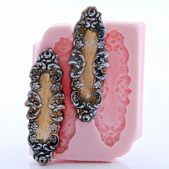 Victorian Scroll Work Silicone Mold Food Safe Fondant, Chocolate, Candy, Resin, Polymer Clay, Craft, Jewelry Food... N2