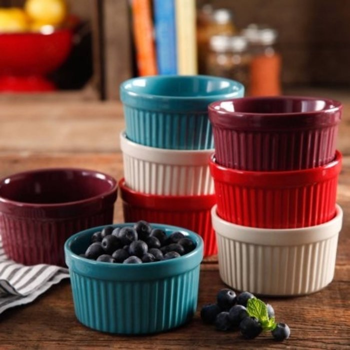 The Pioneer Woman Flea Market Solid 9 oz Ramekins, Solid Colors, Set of 8 N3
