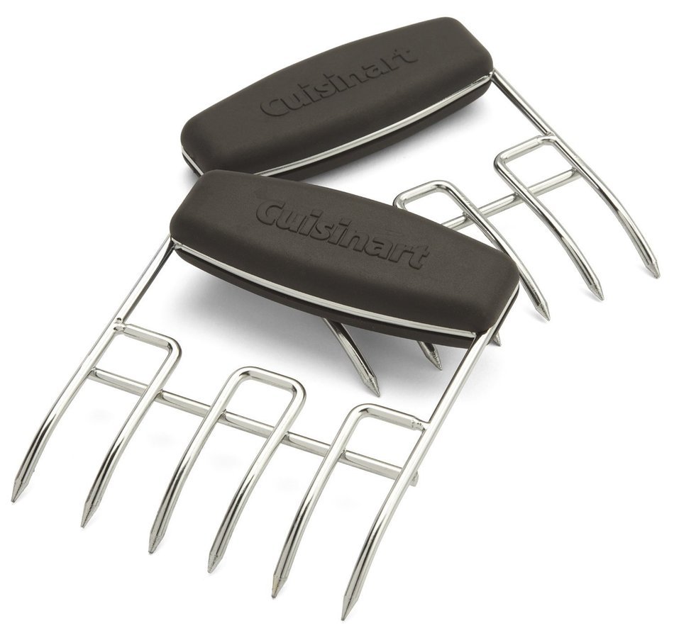 Premium Cuisinart Silver Stainless Steel Roaster Grill Rack with Bear Paw Meat Handlers Bundle N3