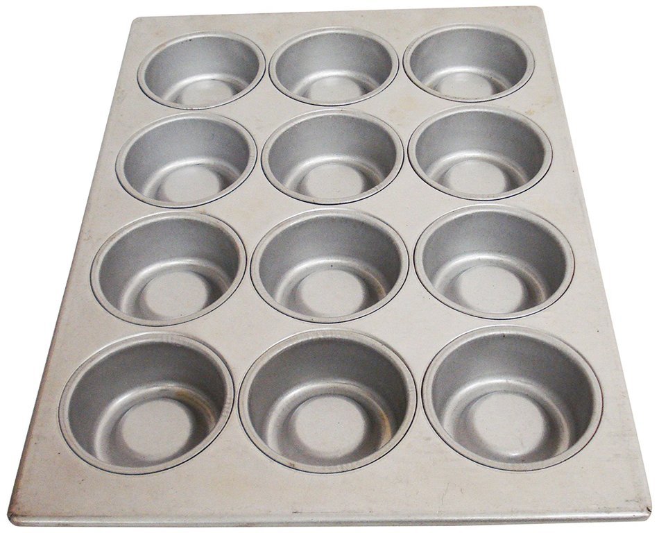 Magna Industries 15510 18-Gauge Aluminized Steel Mary Ann ShortCake Muffin Pan, 3-3/8" Diameter, 3 x 4 Cups Layout...