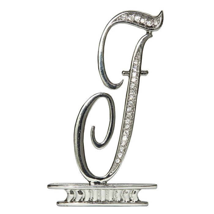 Ivy Lane Design Monogram Crystal Cake Top Letter E, Silver, 4-1/2-Inch N25