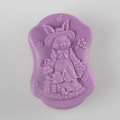 Sher Rabbit Mother and Son Shaped Soap Molds Wedding Mould Fondant Cake Chocolate Silicone Mold, Decoration Tools...