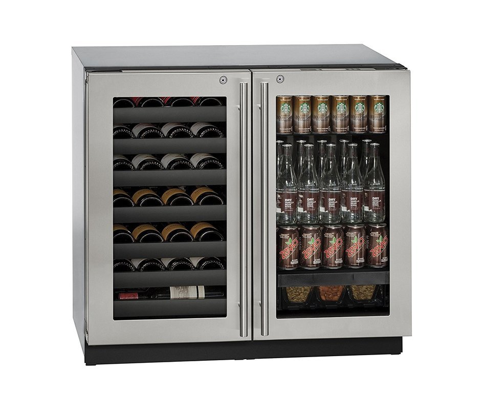 U-Line U3036BVWCS13A Built-in Beverage Center and Wine Storage, 36", Stainless Steel