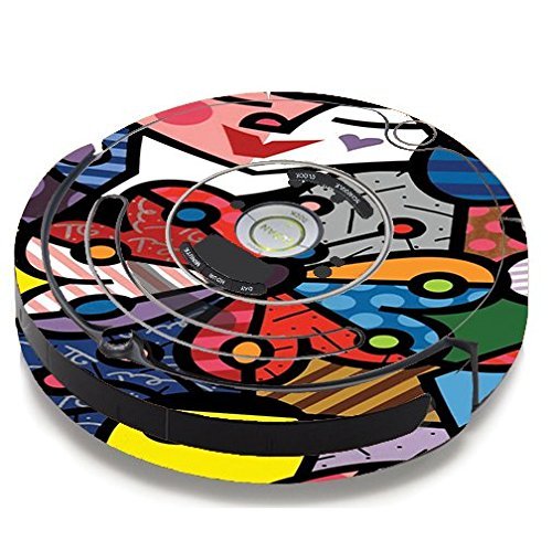 Skin Decal Vinyl Wrap For IRobot Roomba 650 655 Vacuum / Butterfly Stained Glass