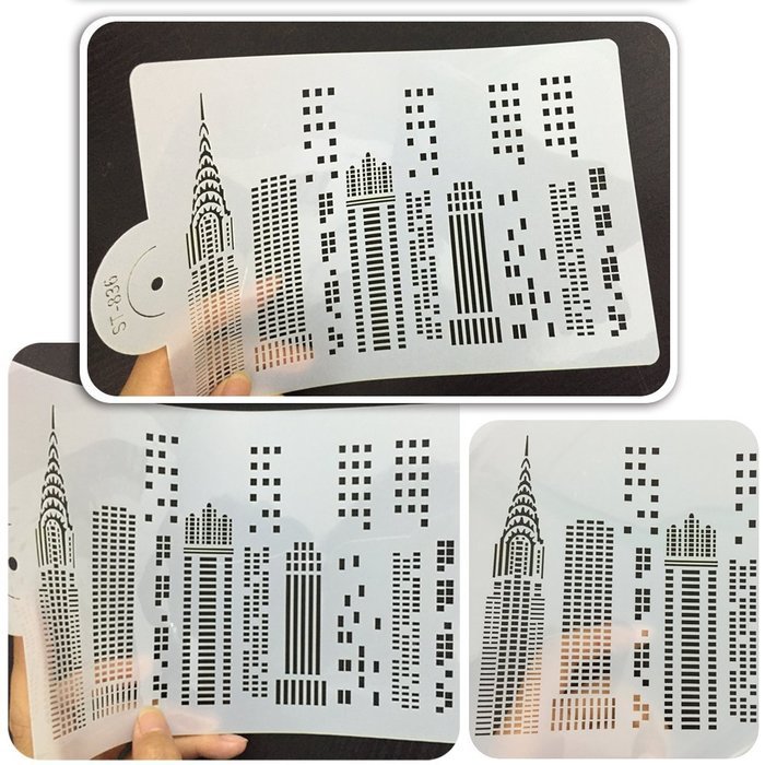 ART Kitchenware Skyscrapers Cake Stencil Wedding Cake Side Stencils Template Mold Cake Decorating Bakery Tool... N5