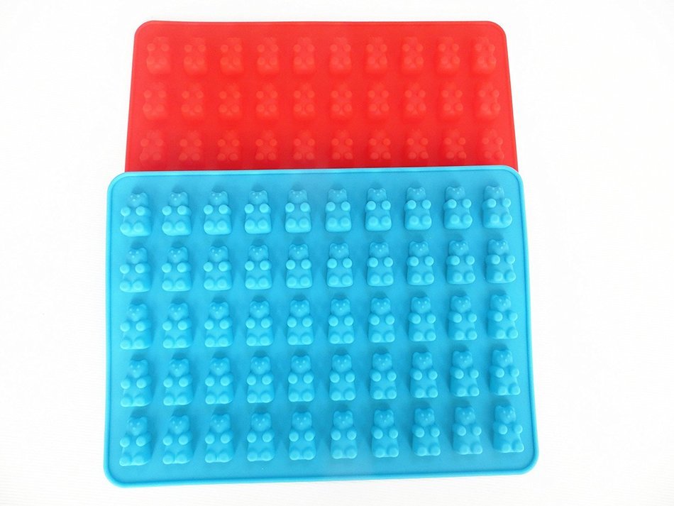 BORN BAKER 4 piece Silicone Gummy Bear Mold Set, Includes 3 Silicone Gummy Bear Molds and One Dropper N3