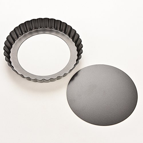 11&rdquo; (28x2.5cm) Pie Cake Tart Removable Non Stick Bottom Baking Pastry Mold Pan Bakeware Black Alluminum Alloy...