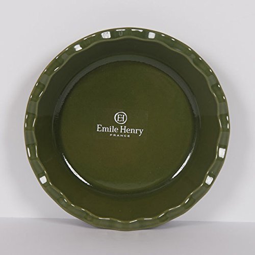 Emile Henry Made In France 9 Inch Pie Dish, Olive Green