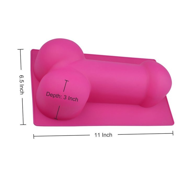 Vi Bachelorette Party Penis Cake Mold Silicone, Hilarious Jelly Mold, Funny Loaf Pan, 11 Inch N2