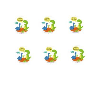 12ct Happy Birthday Dinosaurs Edible 3inch Large Cupcake/Cookie Image Kit