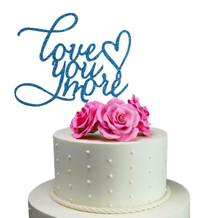 Sugar Yeti Made In USA Wedding Cake Topper Love You More #20 Gold Mirror N6