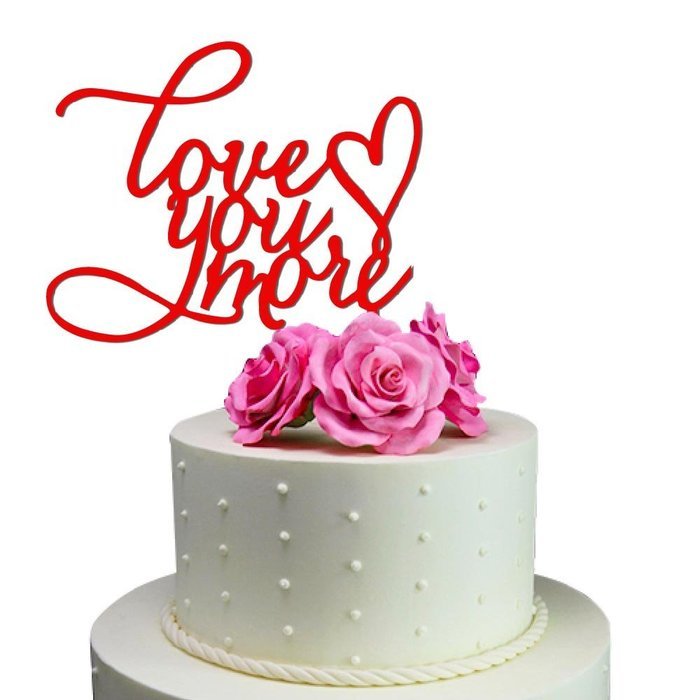 Sugar Yeti Made In USA Wedding Cake Topper Love You More #20 Gold Mirror N7