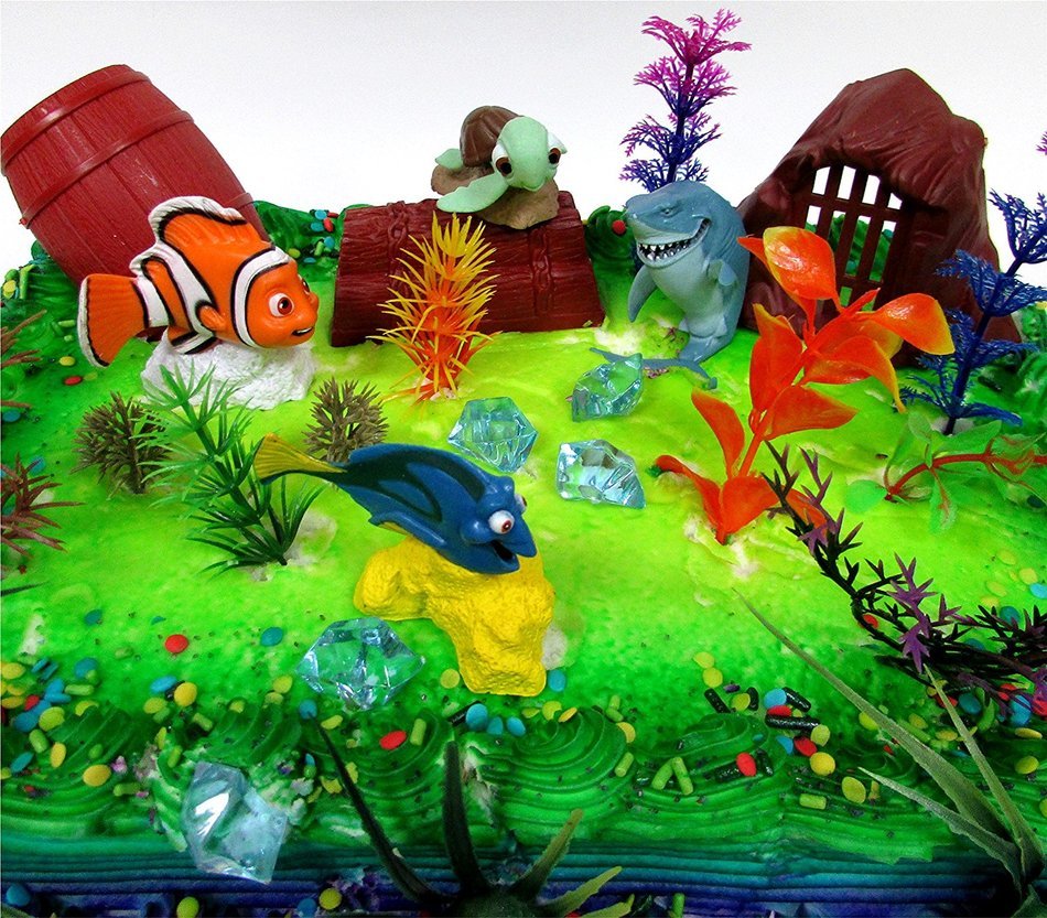 FINDING DORY 20 Piece Birthday CAKE Topper Set, Featuring Dory, Nemo and Friends, Decorative Themed Accessories... N5